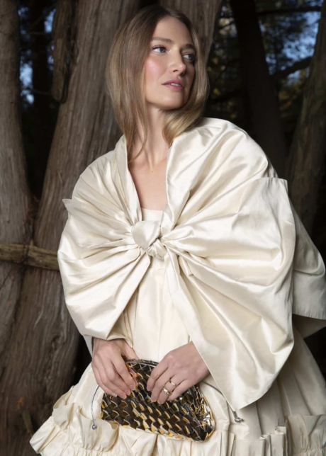 Brides magazine fashion editorial bow short wedding dress