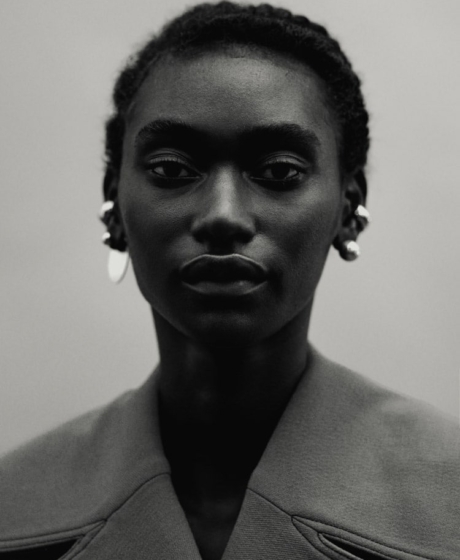 Black and white black model portrait