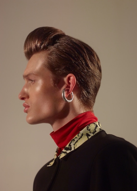 Beauty editorial portrait shot profile luminous skin men grooming