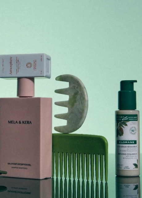 Product styling for fashion canada beauty awards green colour palette maxi combs