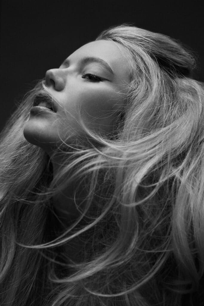 Beauty Editorial Black and white portrait model toronto