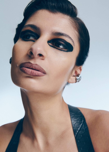 Angles Fashion Editorial Portrait Black eye shadows